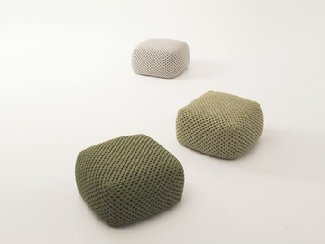 BERRY - Design square fabric garden pouf by Paola Lenti - view 3